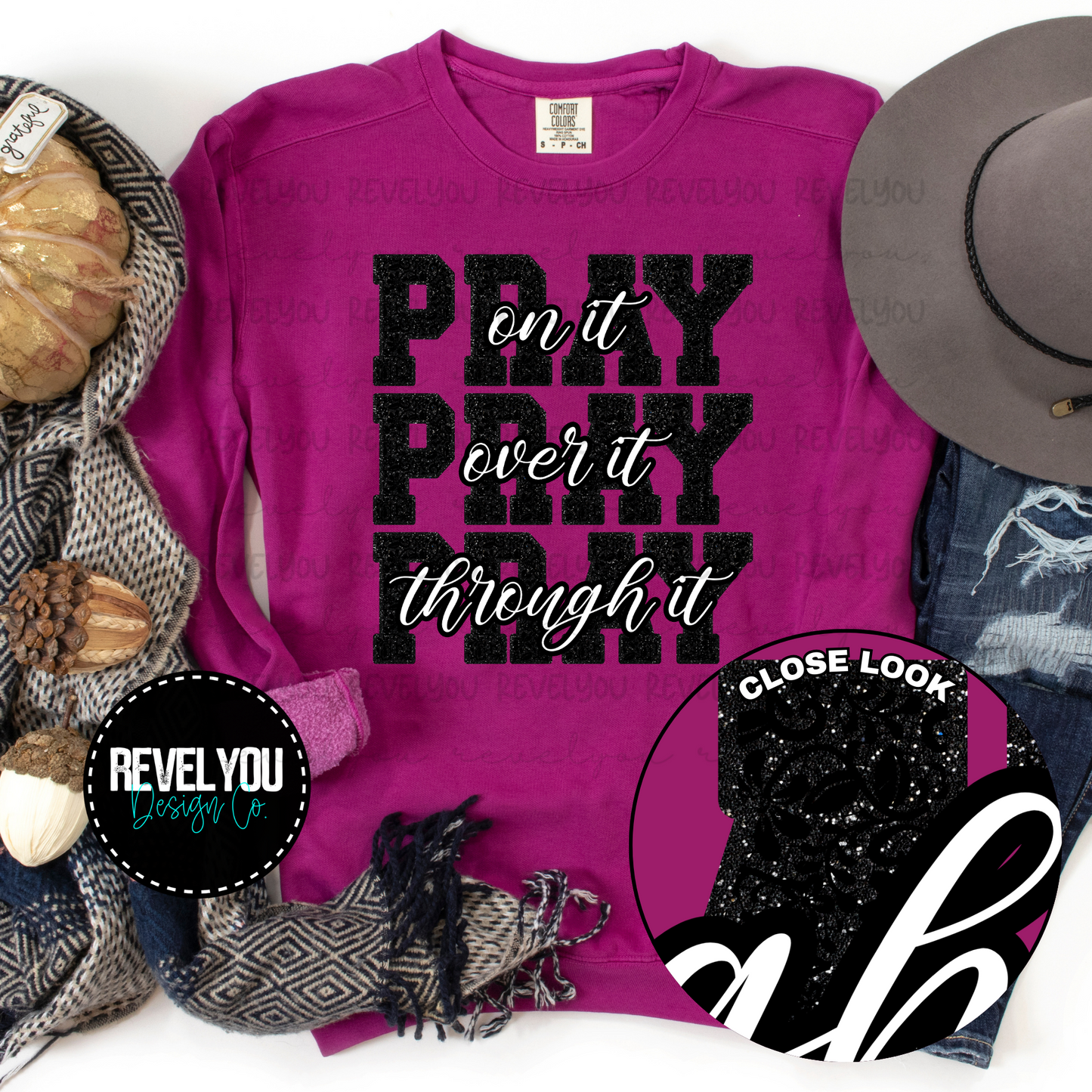 PRAY PRAY PRAY Lace Glitter - PNG