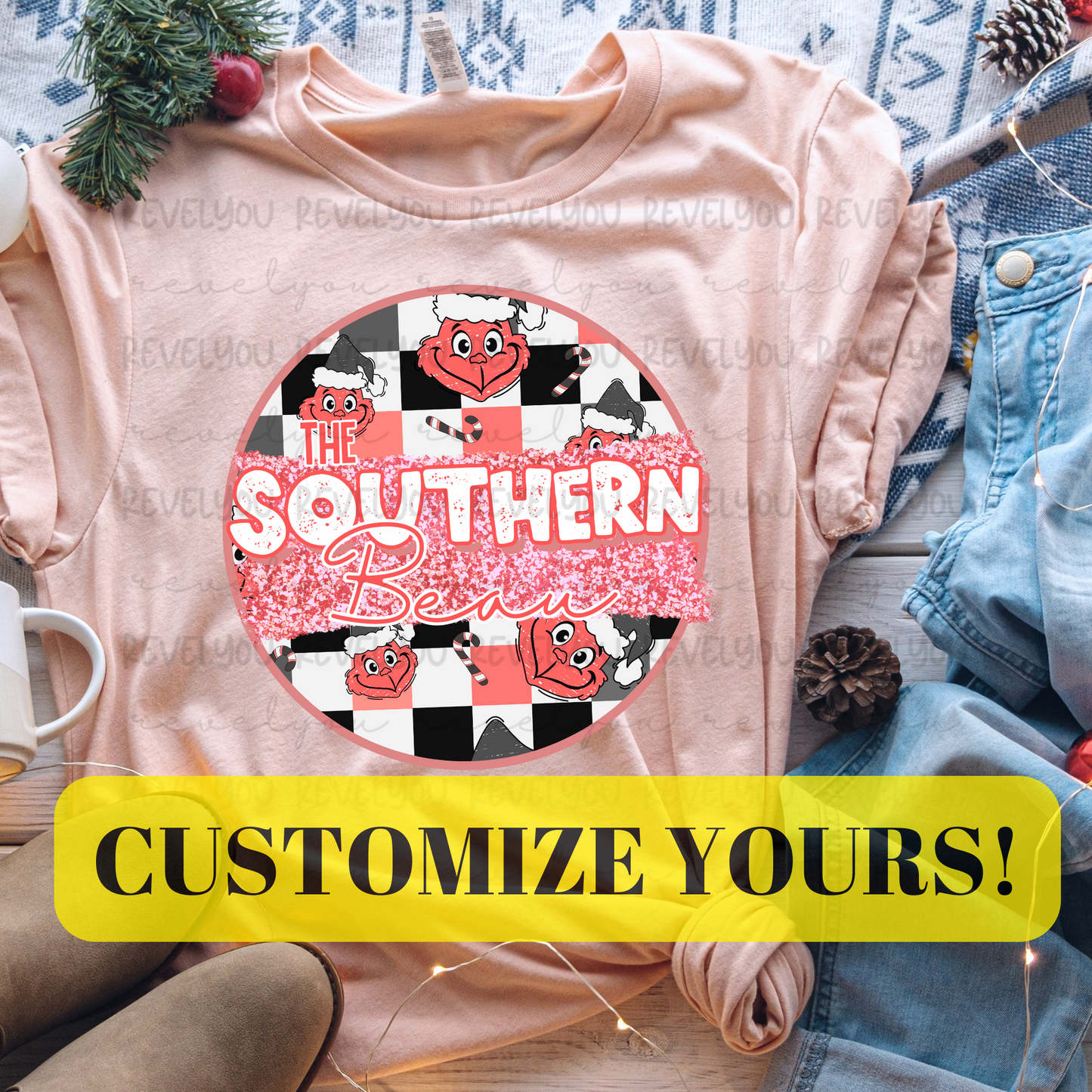 CUSTOMIZE** Pink Gr*nch Branded Logo - PNG