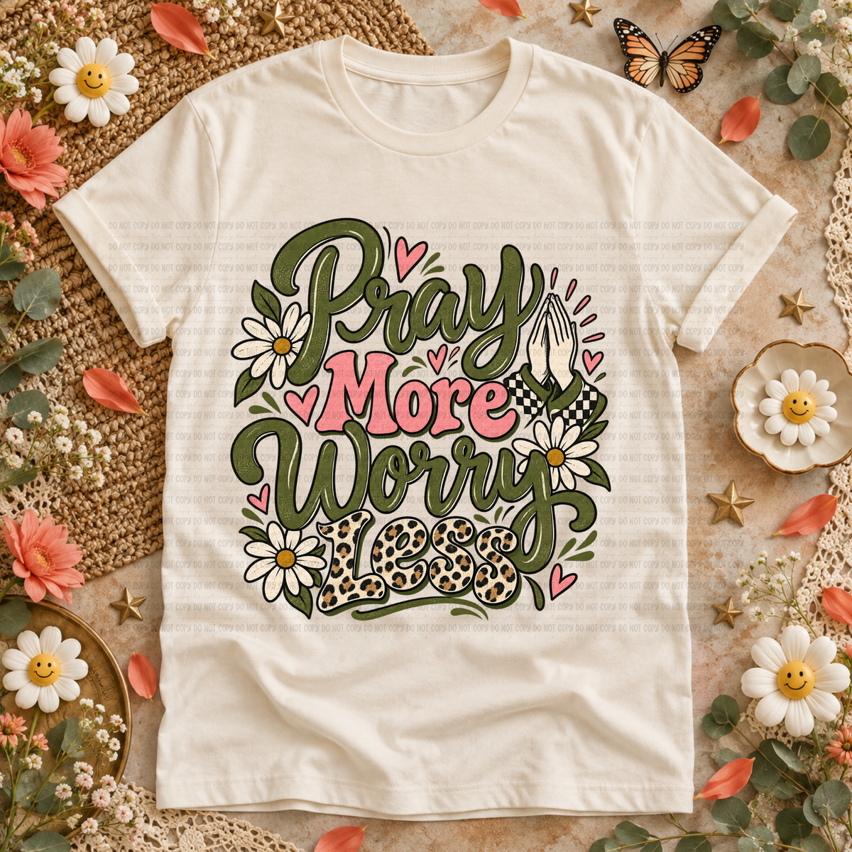 Pray More Worry Less - PNG
