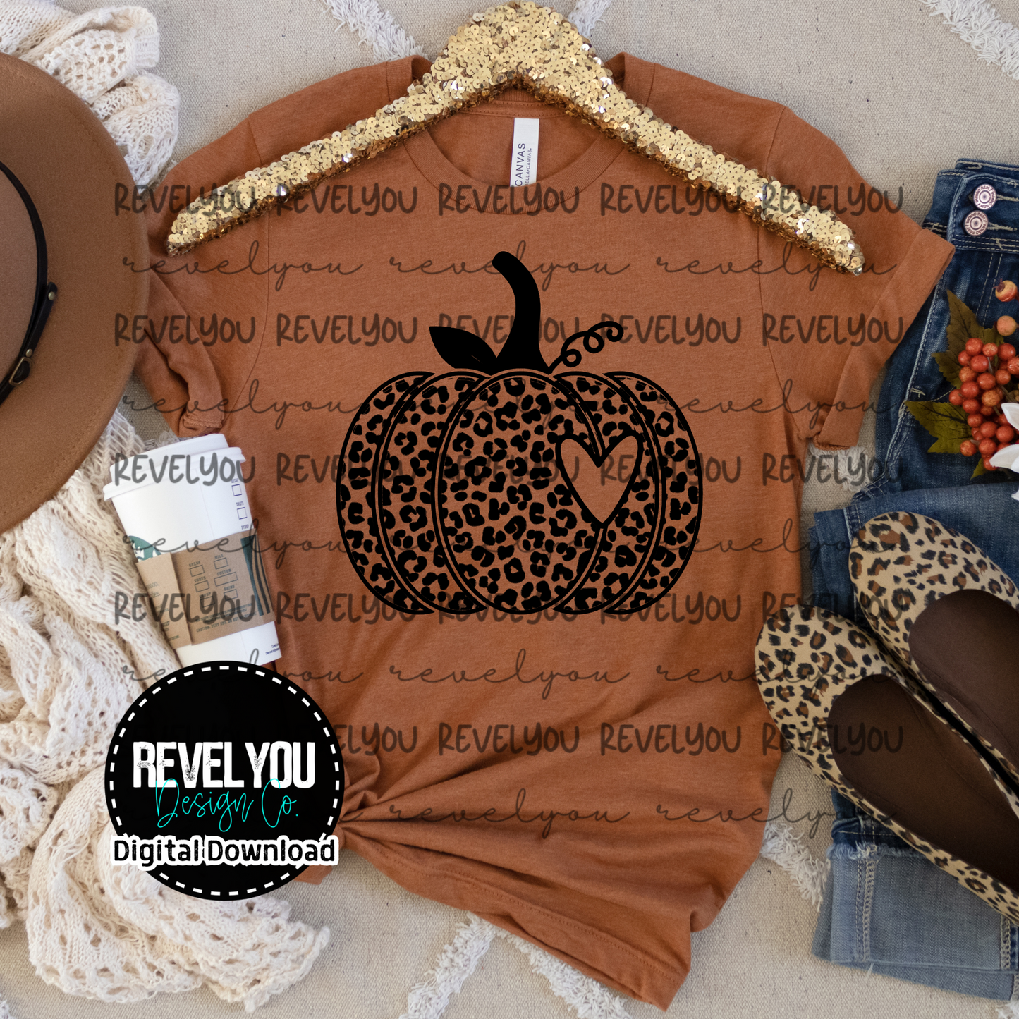 Leopard Pumpkin Outline Black - PNG