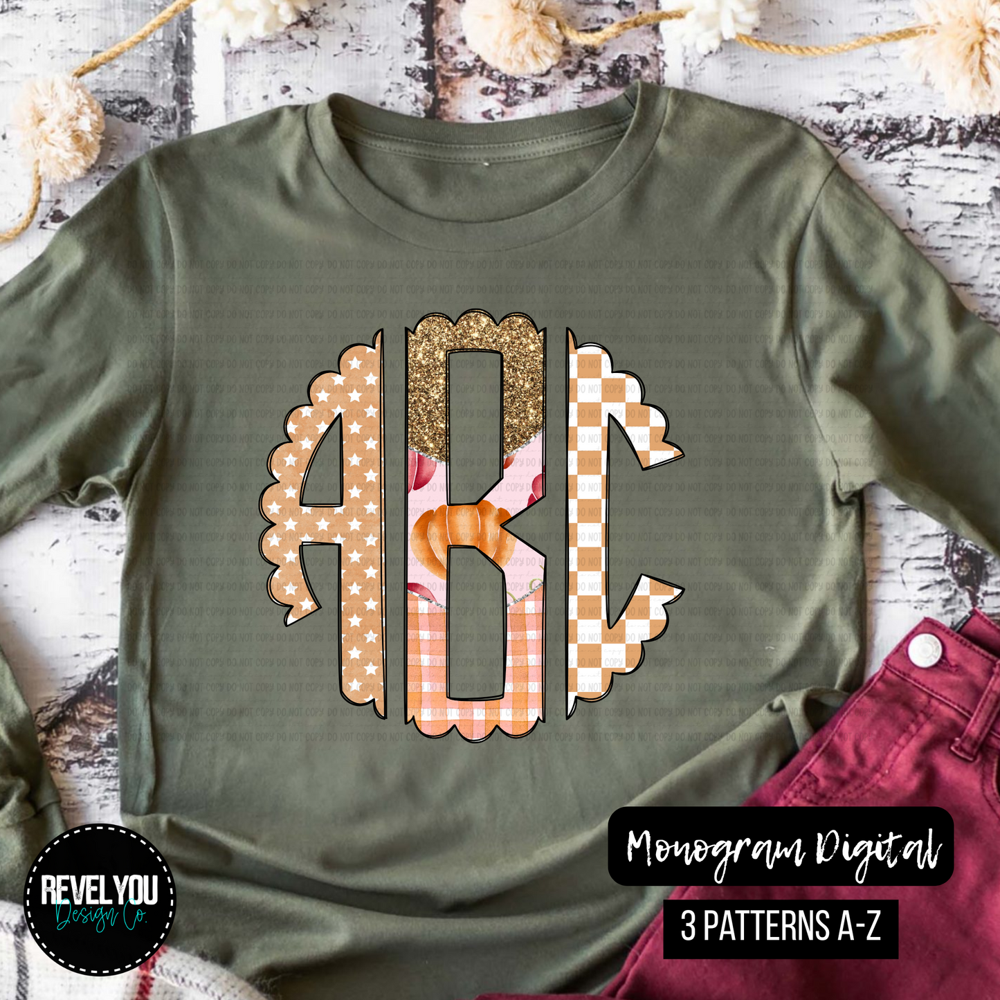 Pumpkin Patch Monogram Set - Individual PNGS