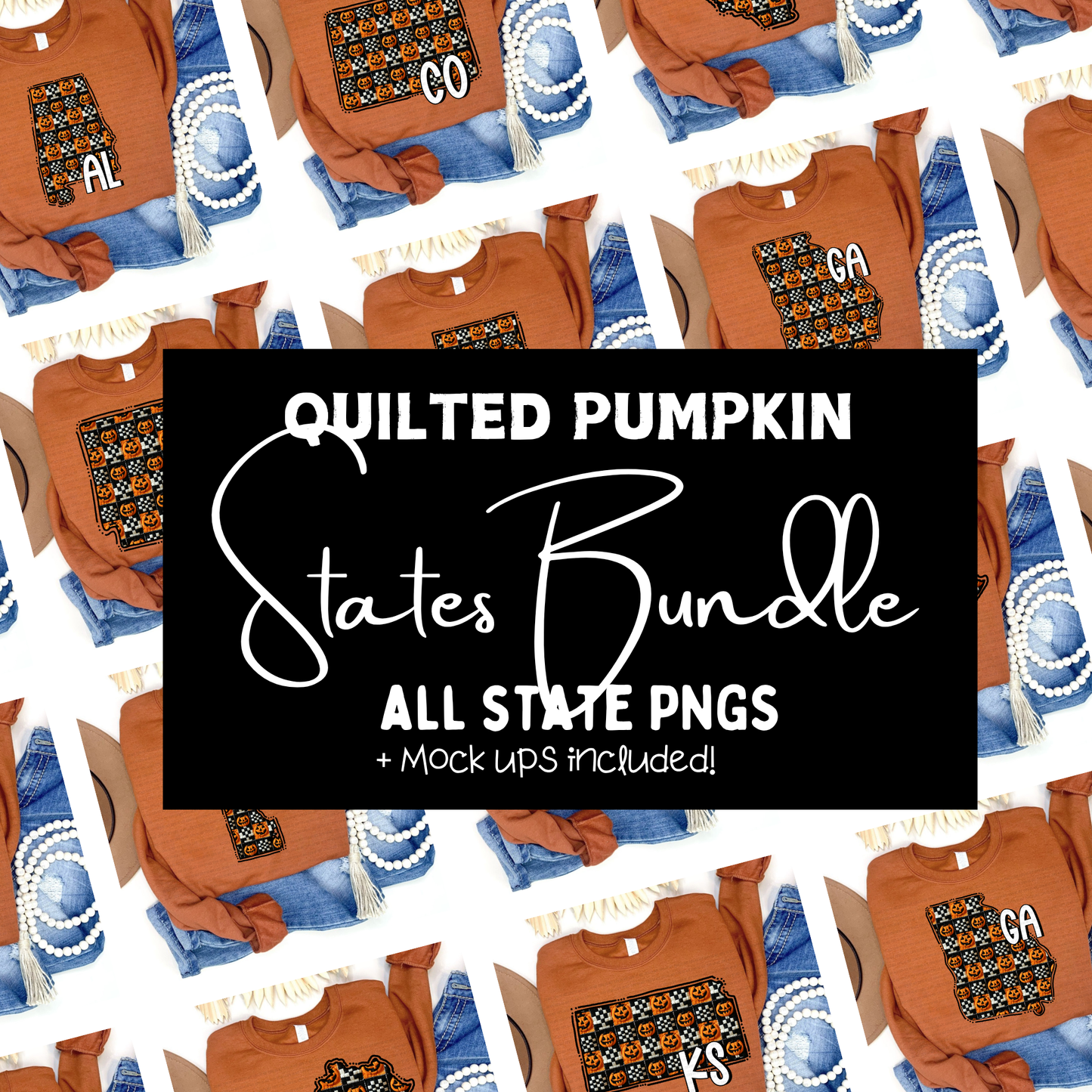 Quilted Pumpkin State Bundle - PNGS
