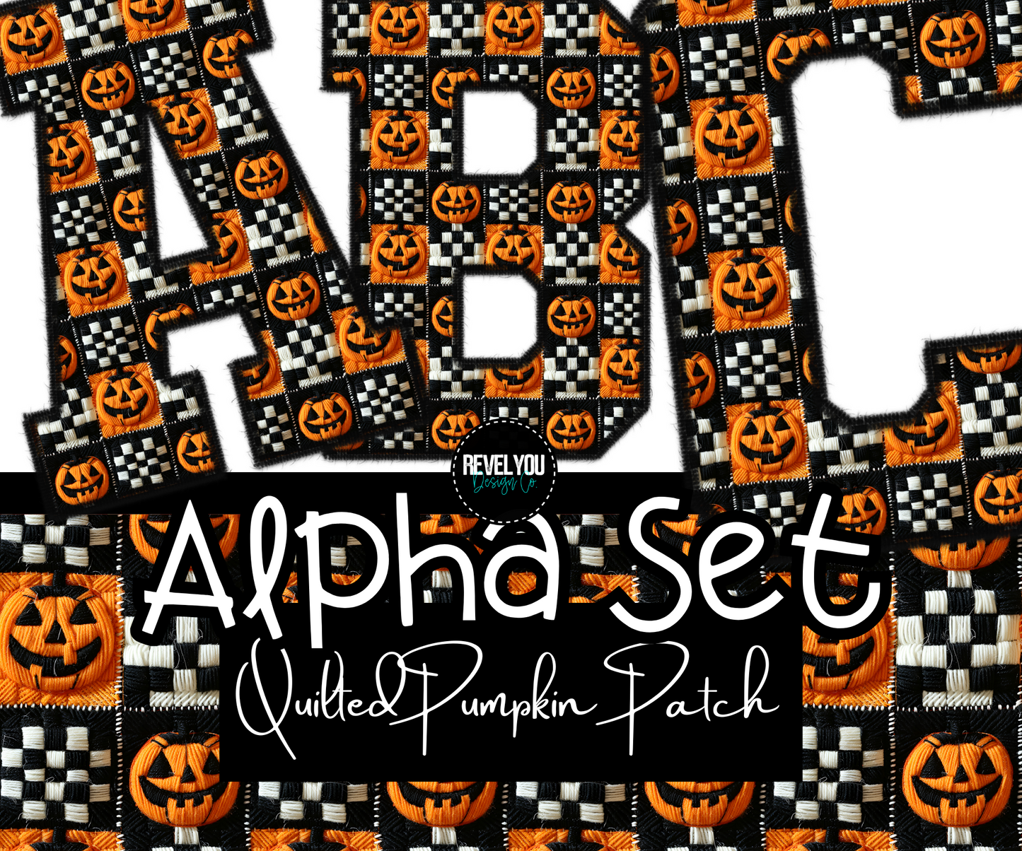 Quilted Pumpkin Alpha Set - A-Z Upper Case