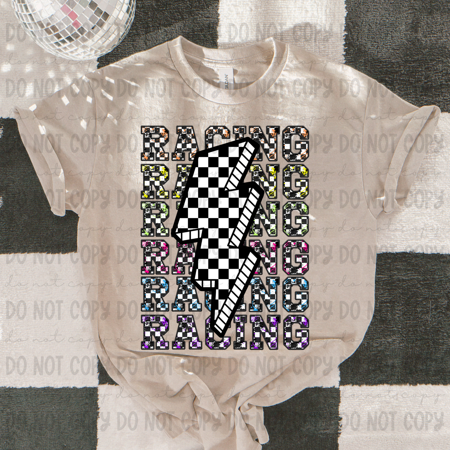 Racing Stack Checkered Bolt - PNG