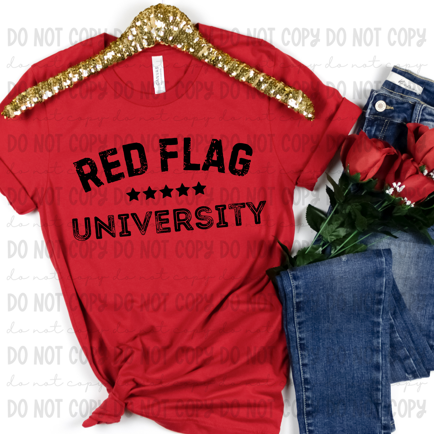 Red Flag University Black & White Versions - PNG