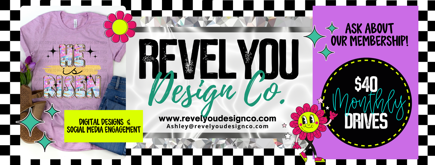 Checkered Retro Daisy Facebook Cover Template - REQUIRES CANVA