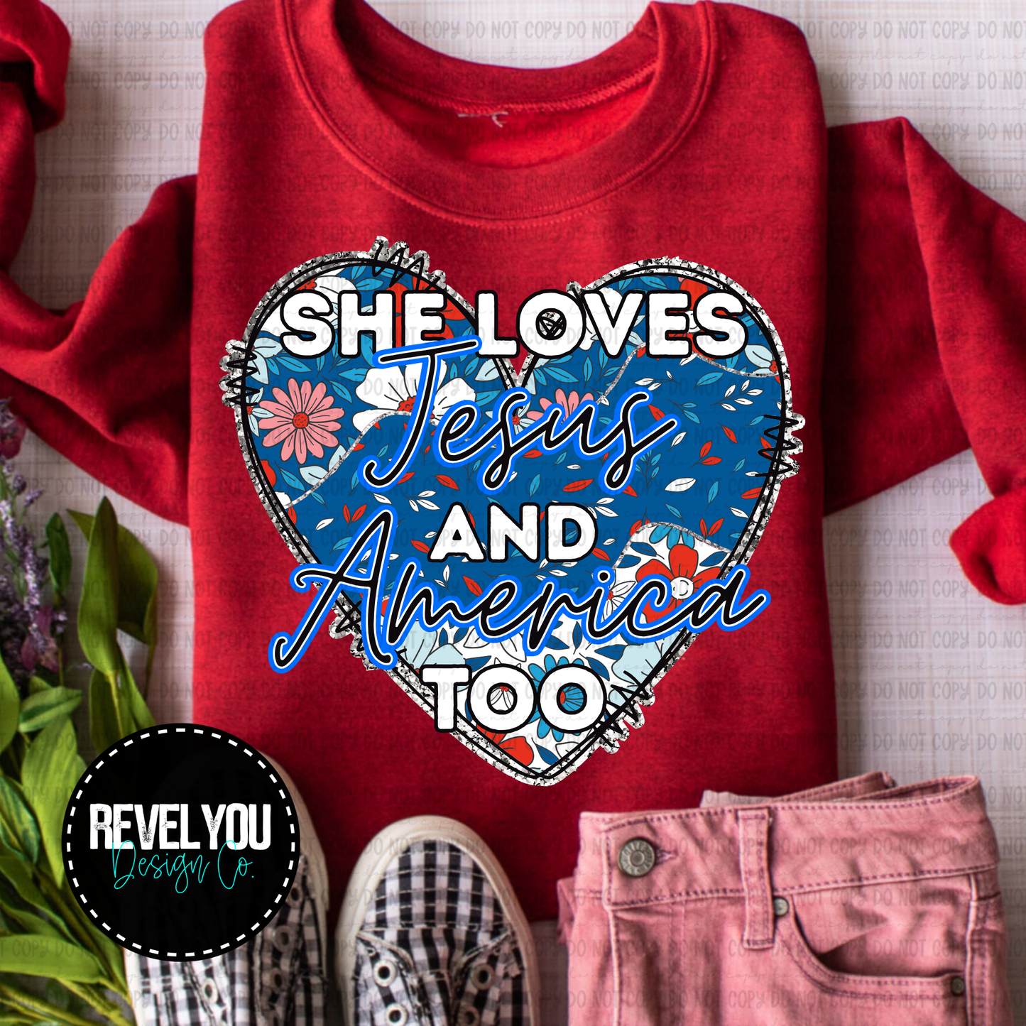 She Loves Jesus And America Too - PNG