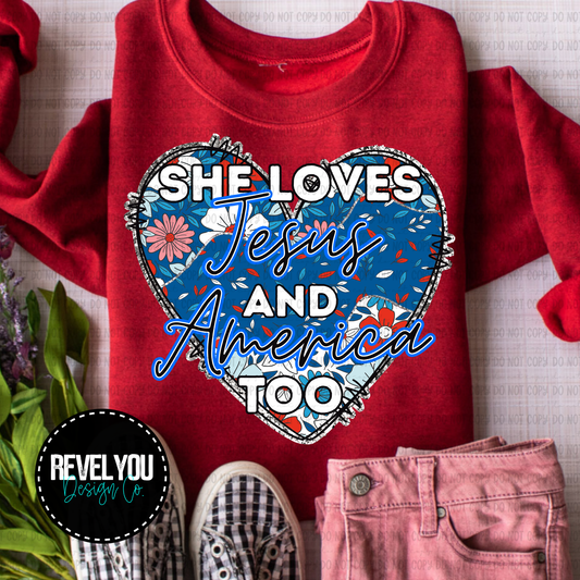 She Loves Jesus And America Too - PNG
