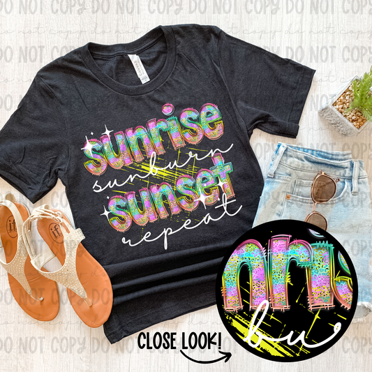 Sunrise Sunburn Sunset Repeat - PNG