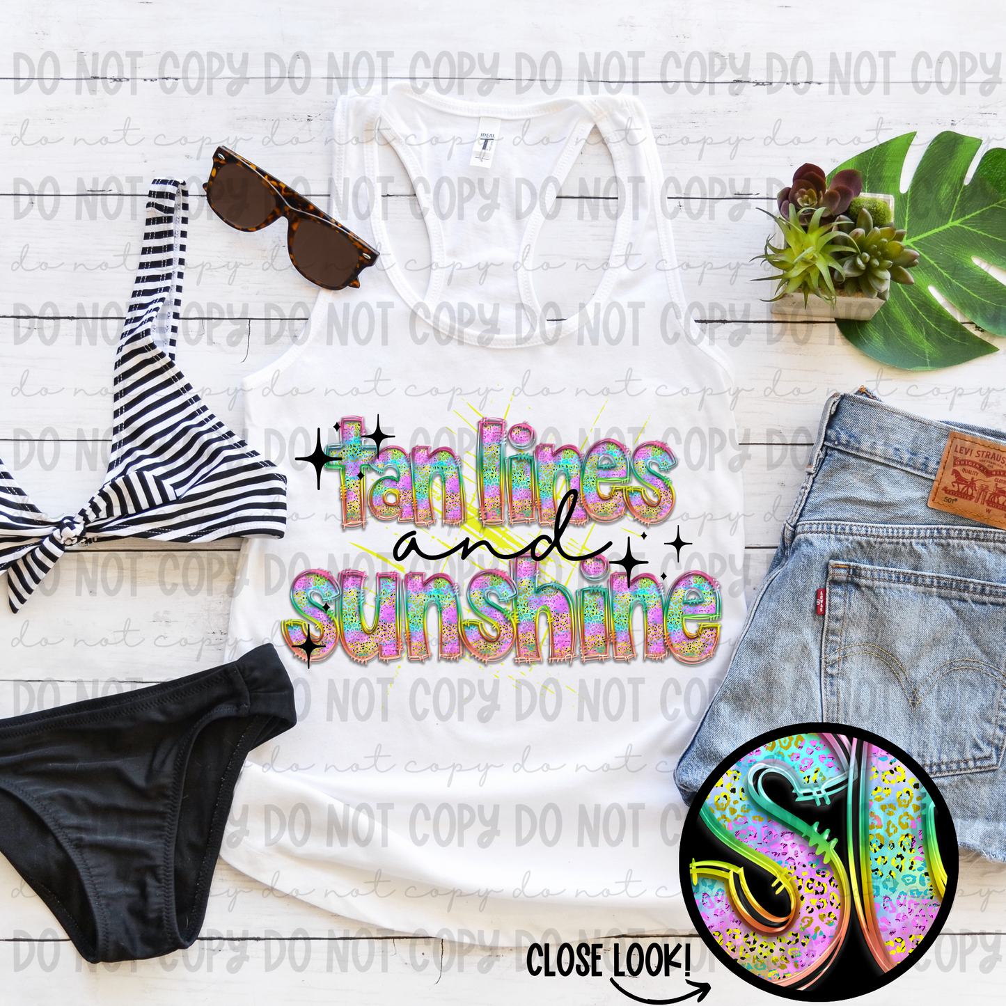 Tan Lines & Sunshine Black Script - PNG