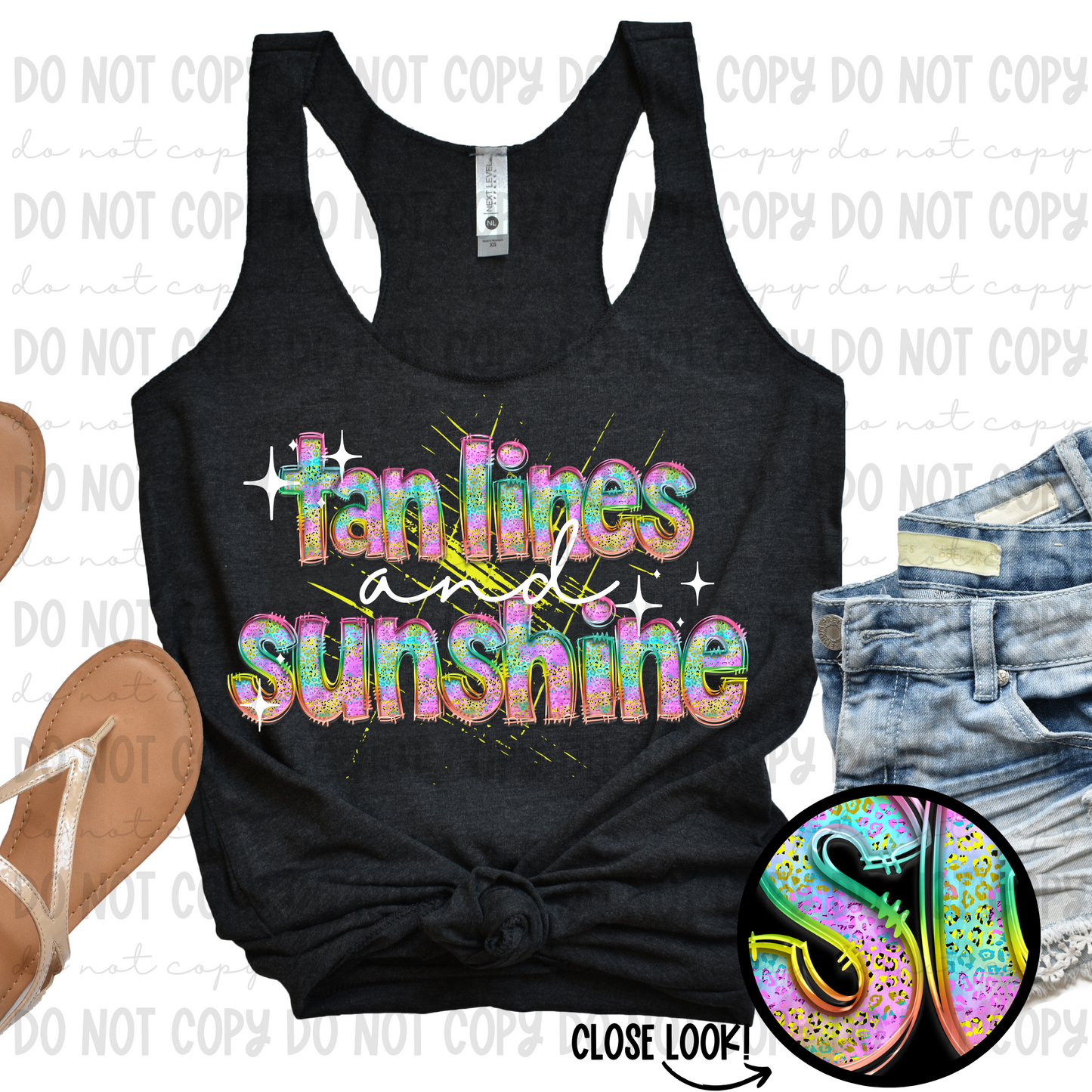Tan Lines & Sunshine White Script - PNG
