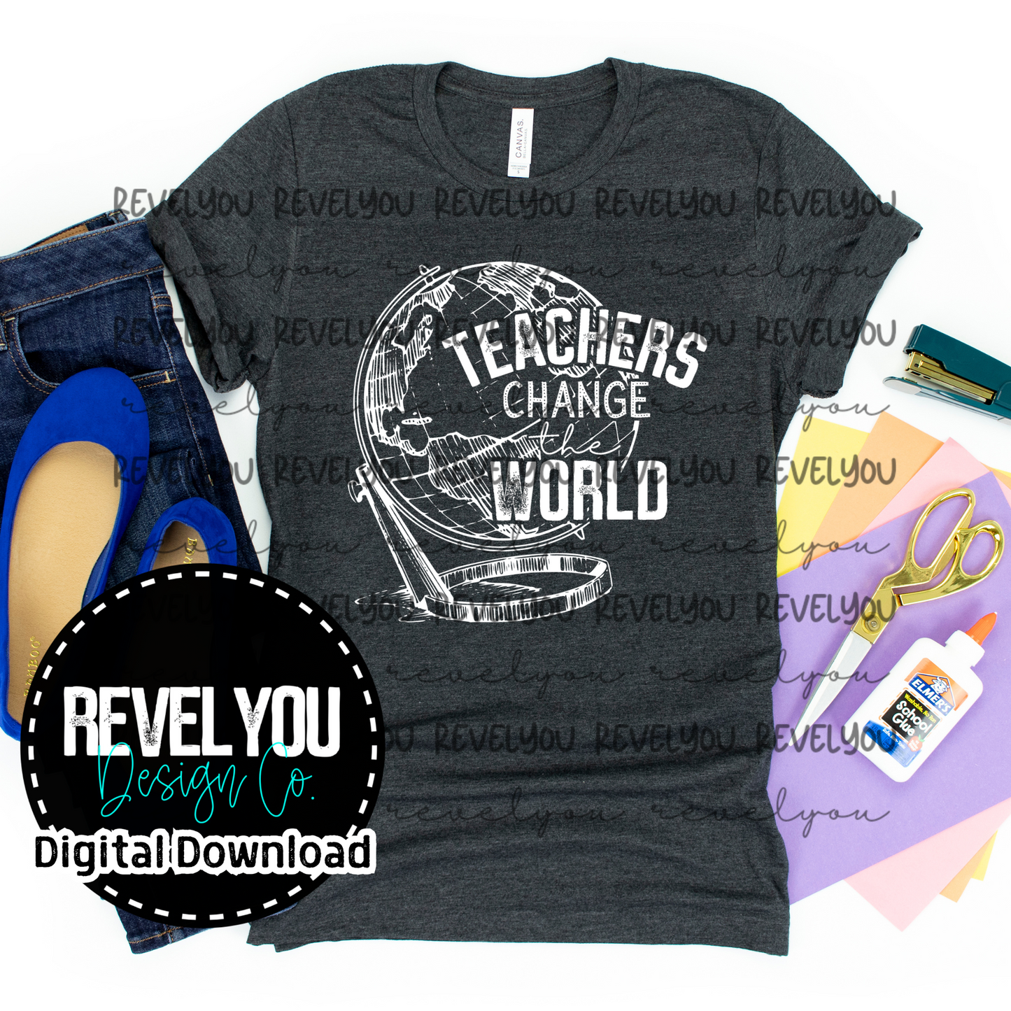 Teachers Change The World White - PNG