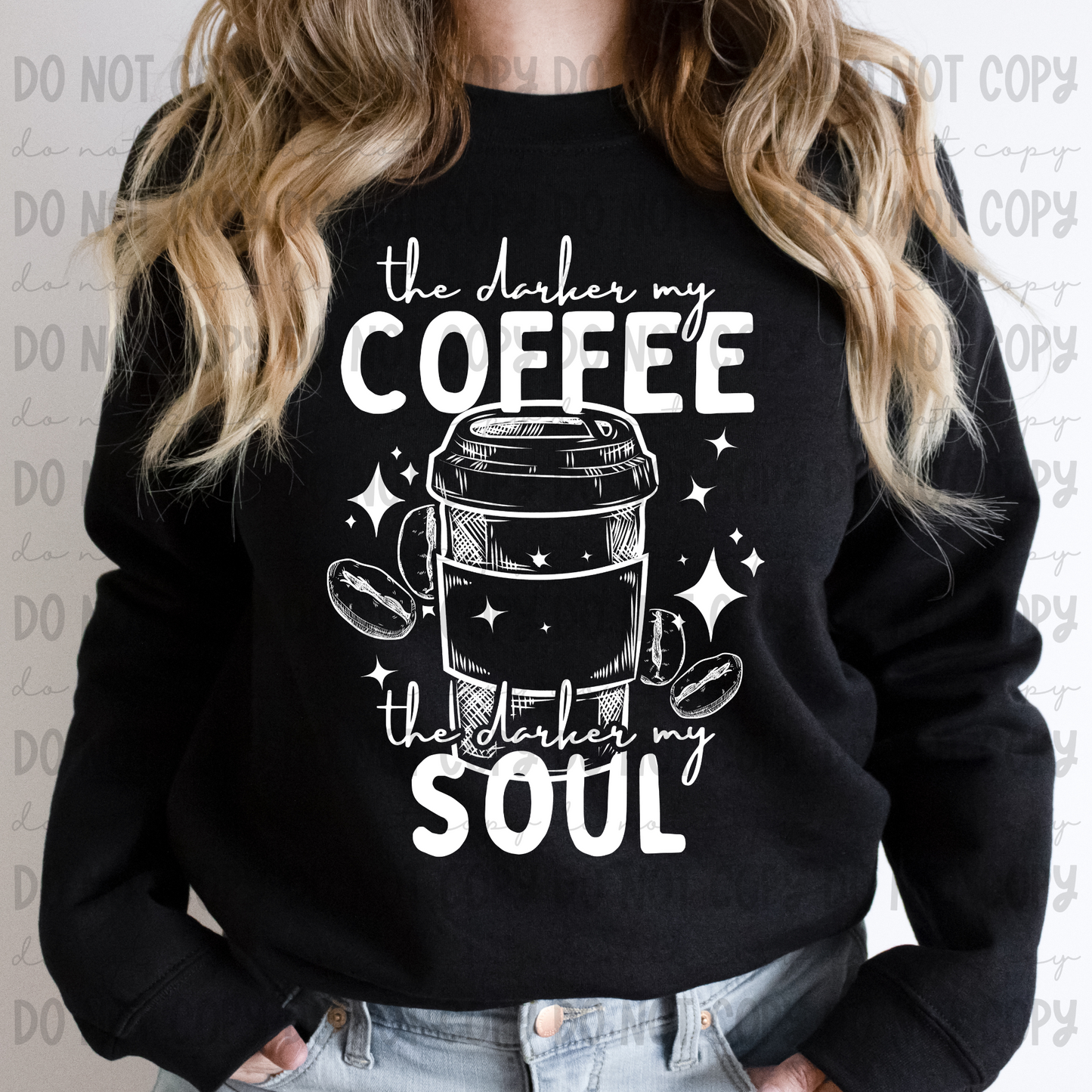 Darker My Soul Coffee B/W Set - PNG