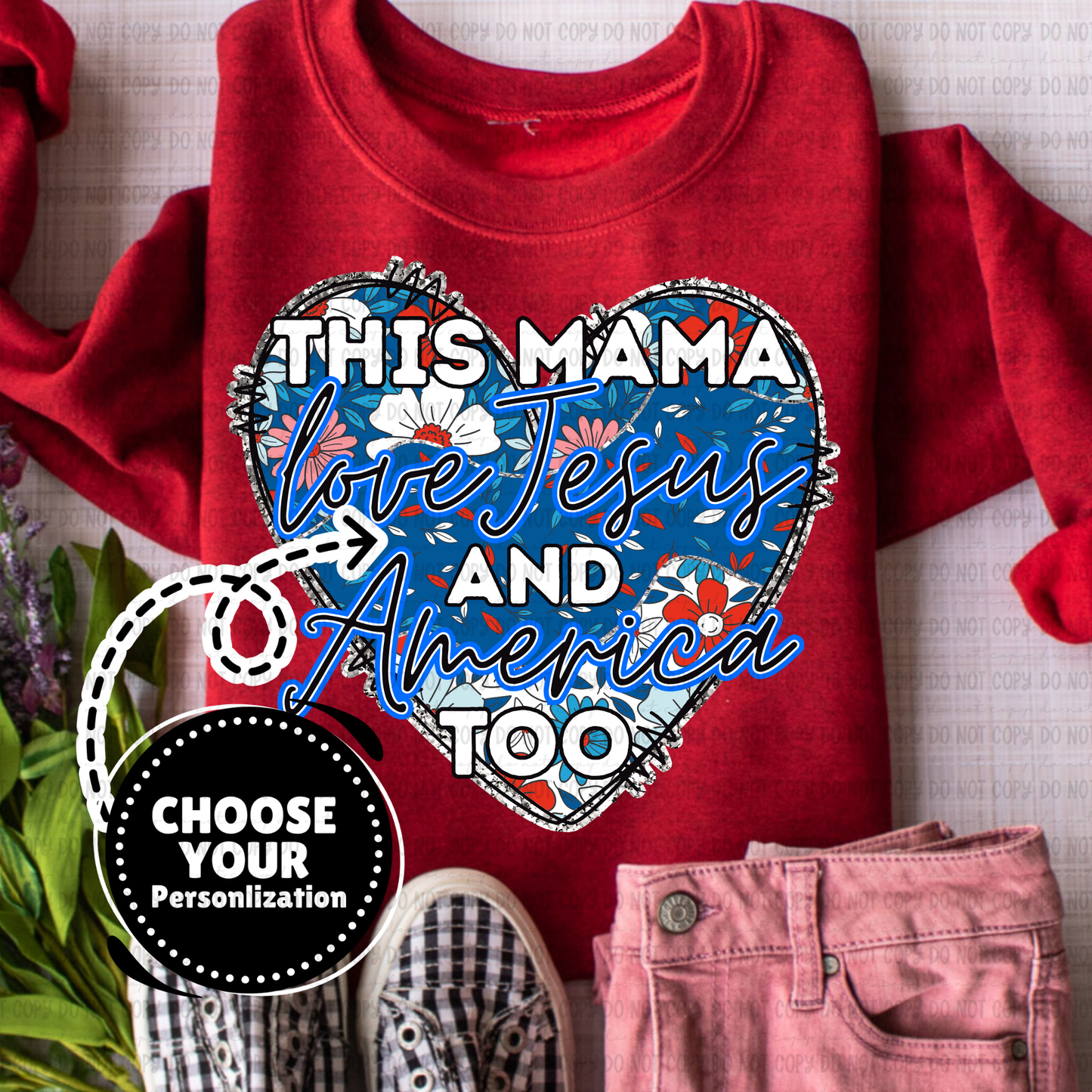 Loves Jesus And America Too Titles - Customize Yours - PNG