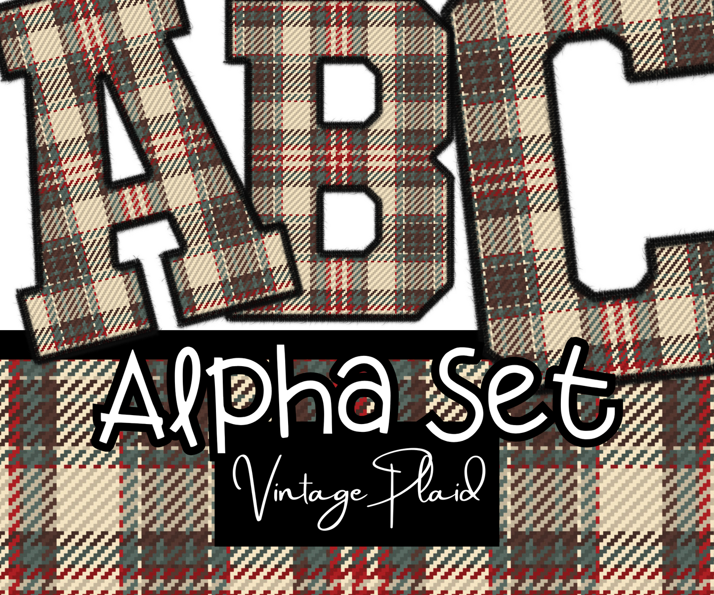 Vintage Plaid - A-Z Digital Alpha Set