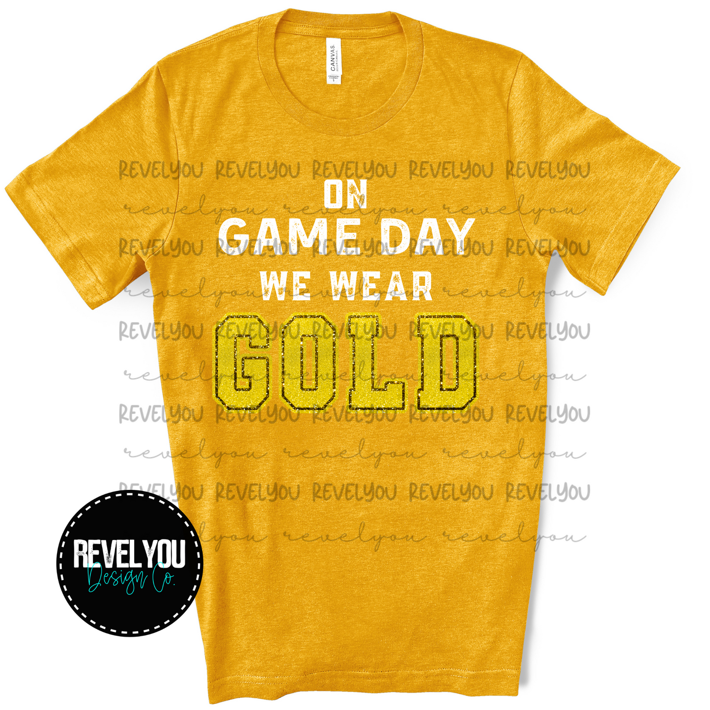 On Game Day We Wear Gold *FAUX GLITTER* - PNG