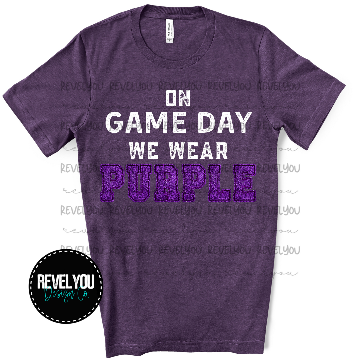 On Game Day We Wear Purple *FAUX GLITTER* - PNG