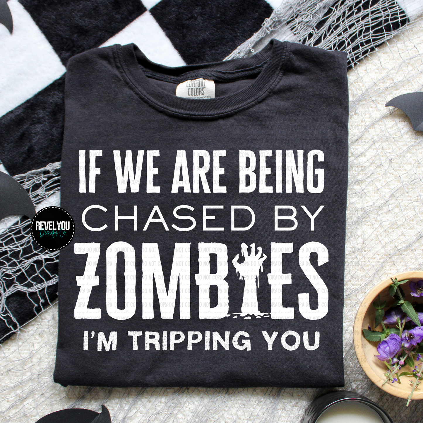 Zombies, I'm Tripping You Black/White Set - PNG