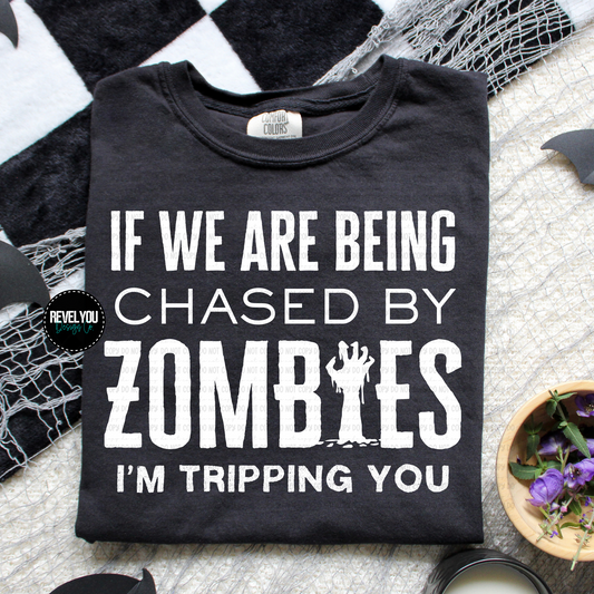 Zombies, I'm Tripping You Black/White Set - PNG