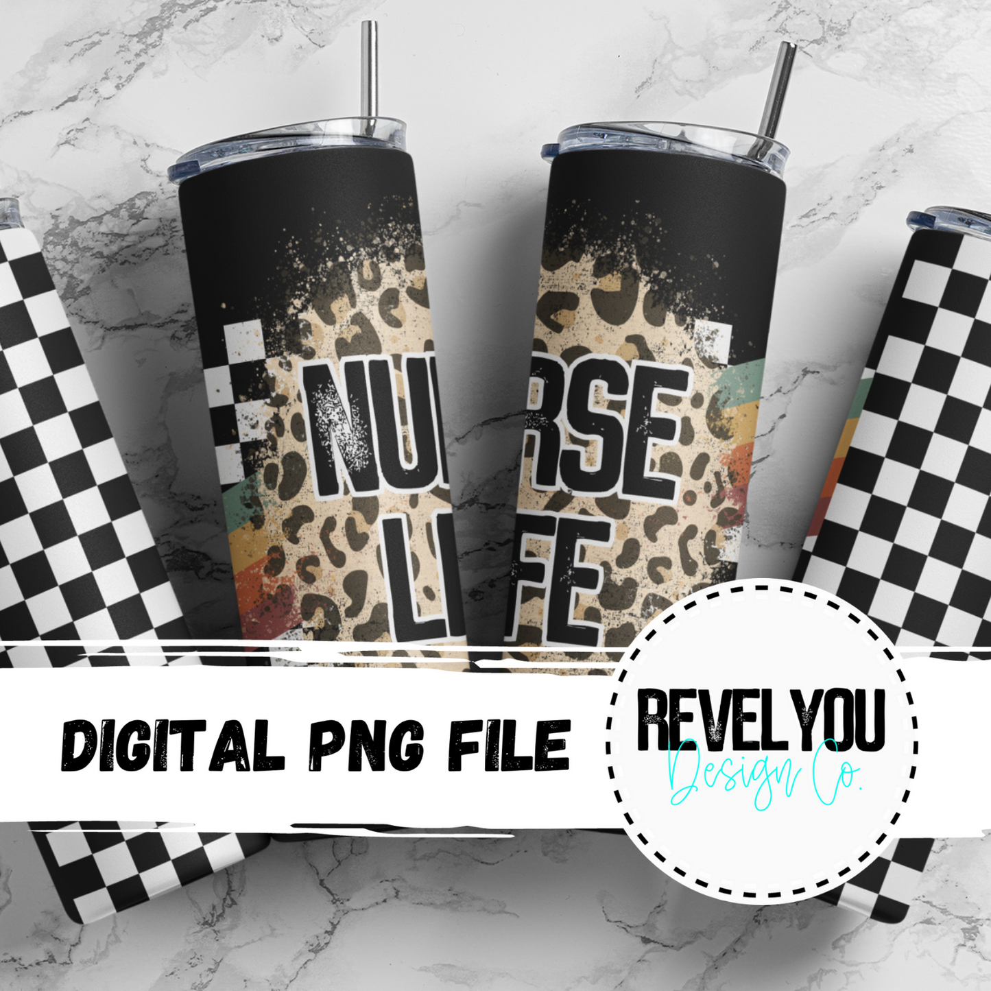 Rainbow Racing Nurse Life - Digital Tumbler PNG