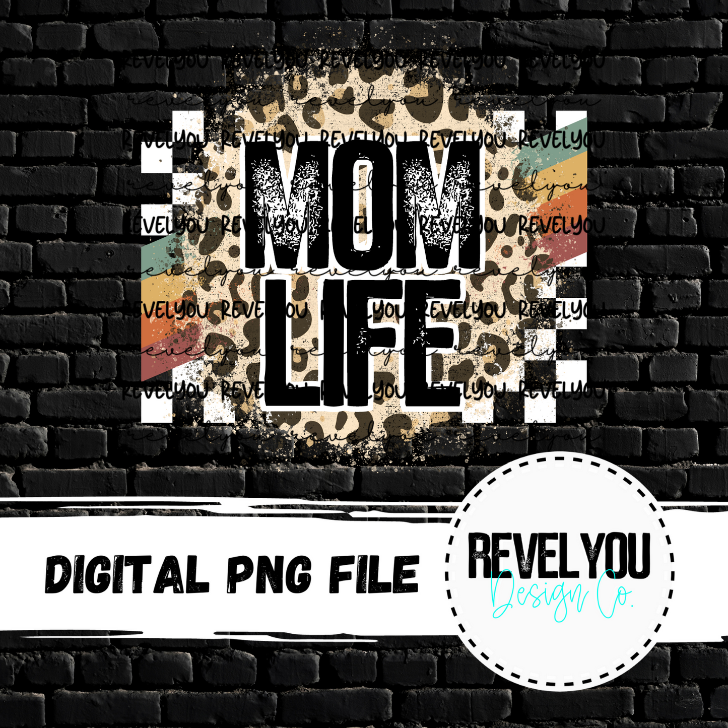 Mom Life (Racing Rainbow) - PNG