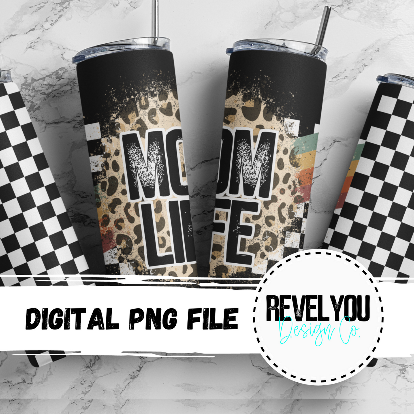Rainbow Racing Mom Life - Digital Tumbler PNG