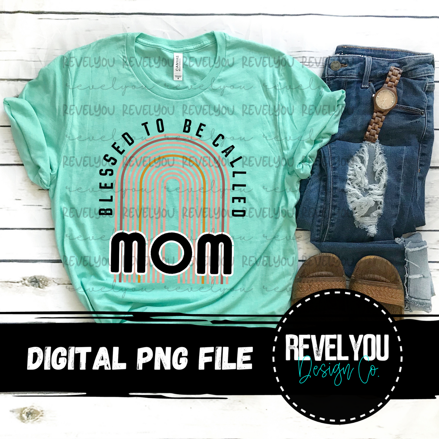 Blessed To Be Called Mom Rainbow - PNG