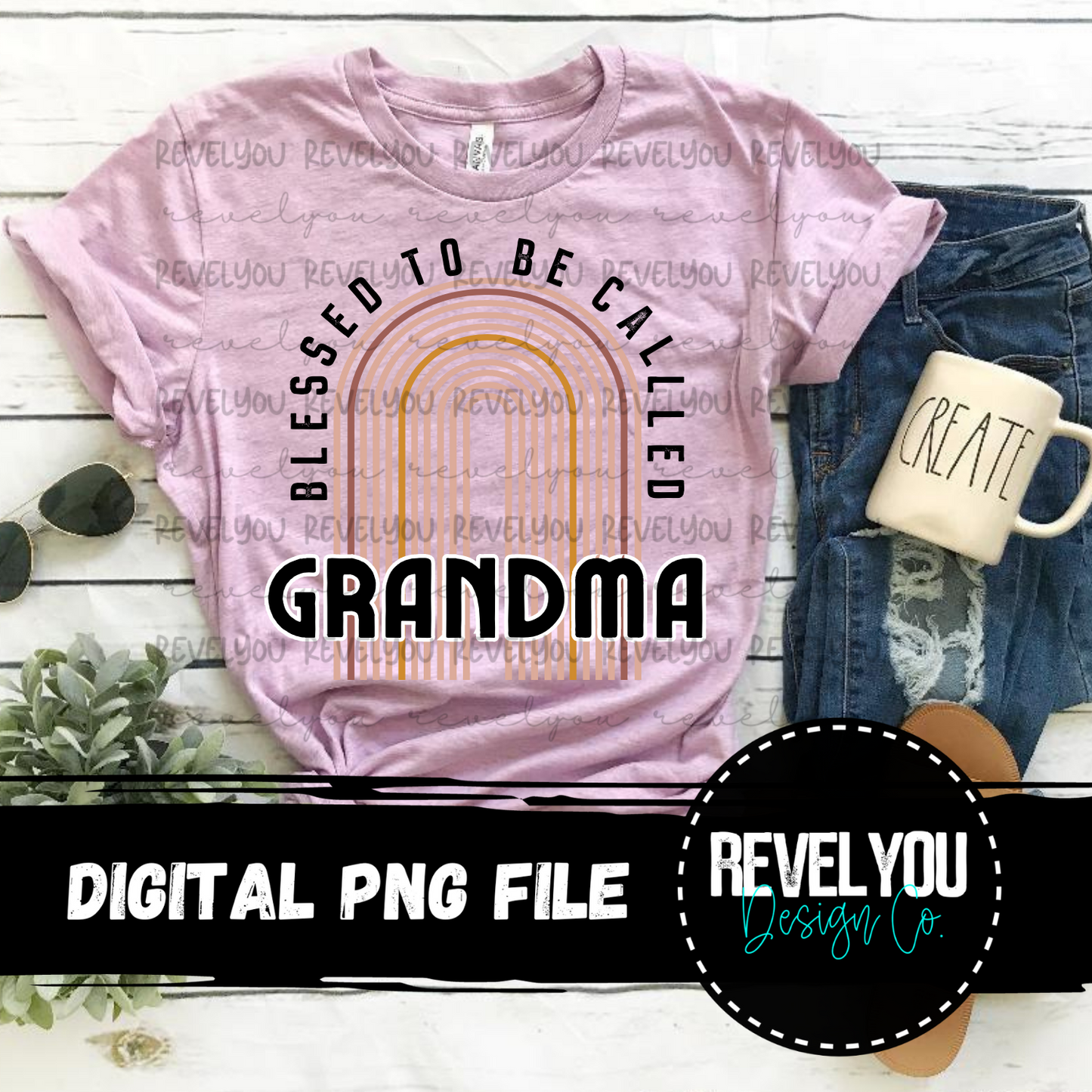 Blessed To Be Called Grandma Rainbow - PNG