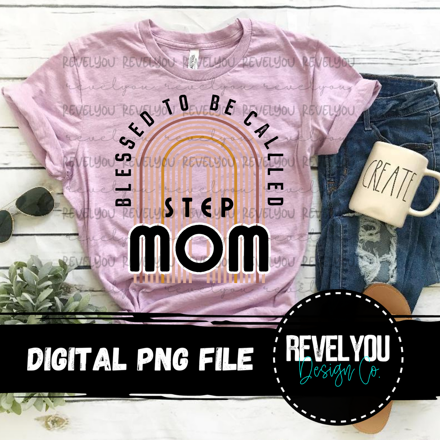 Blessed To Be Called Step Mom Rainbow - PNG