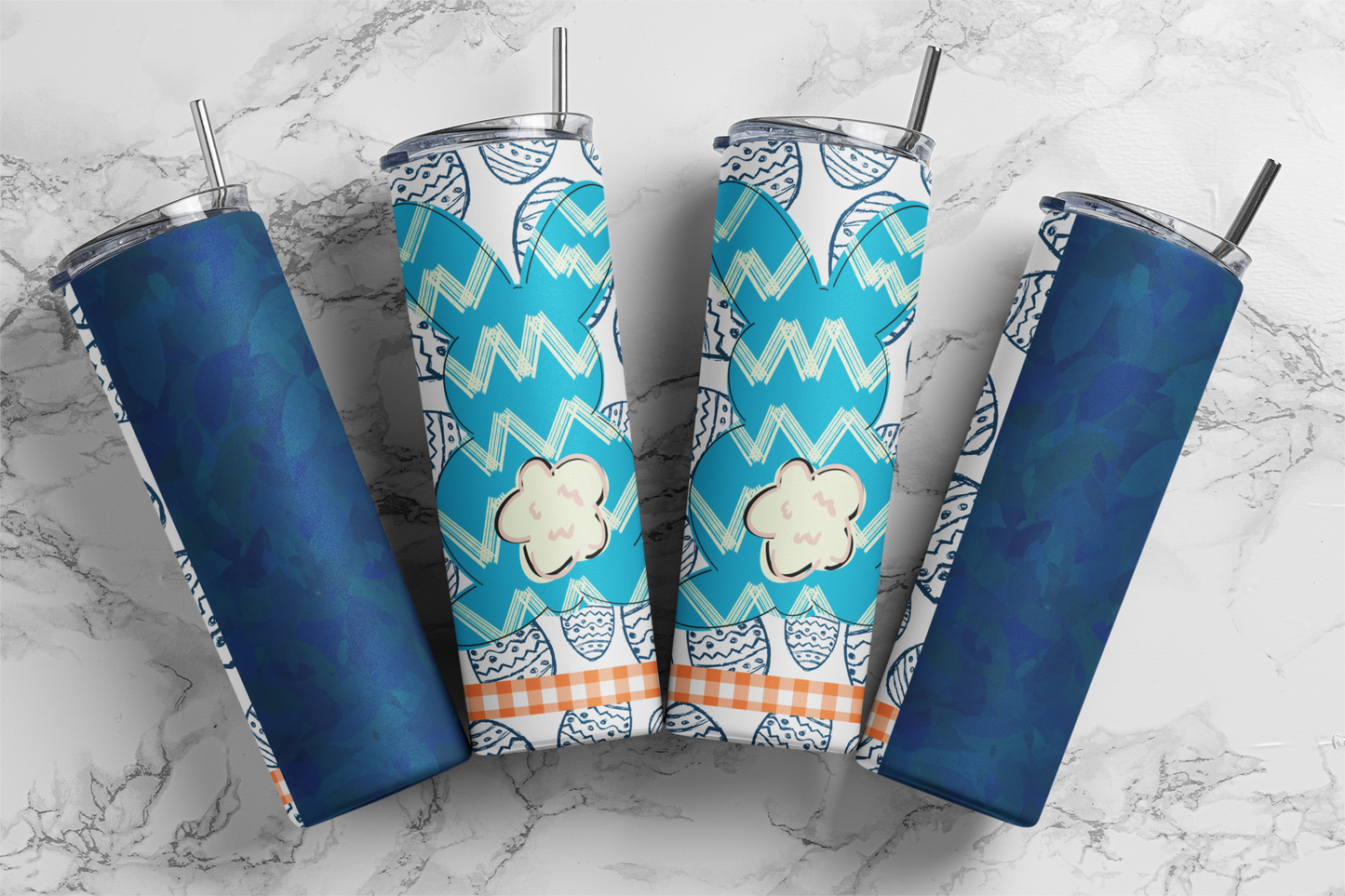 Blue Bunny Easter - Digital Tumbler PNG