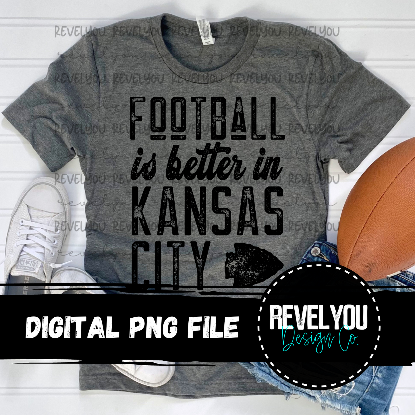 Football Is Better In KC Black - PNG