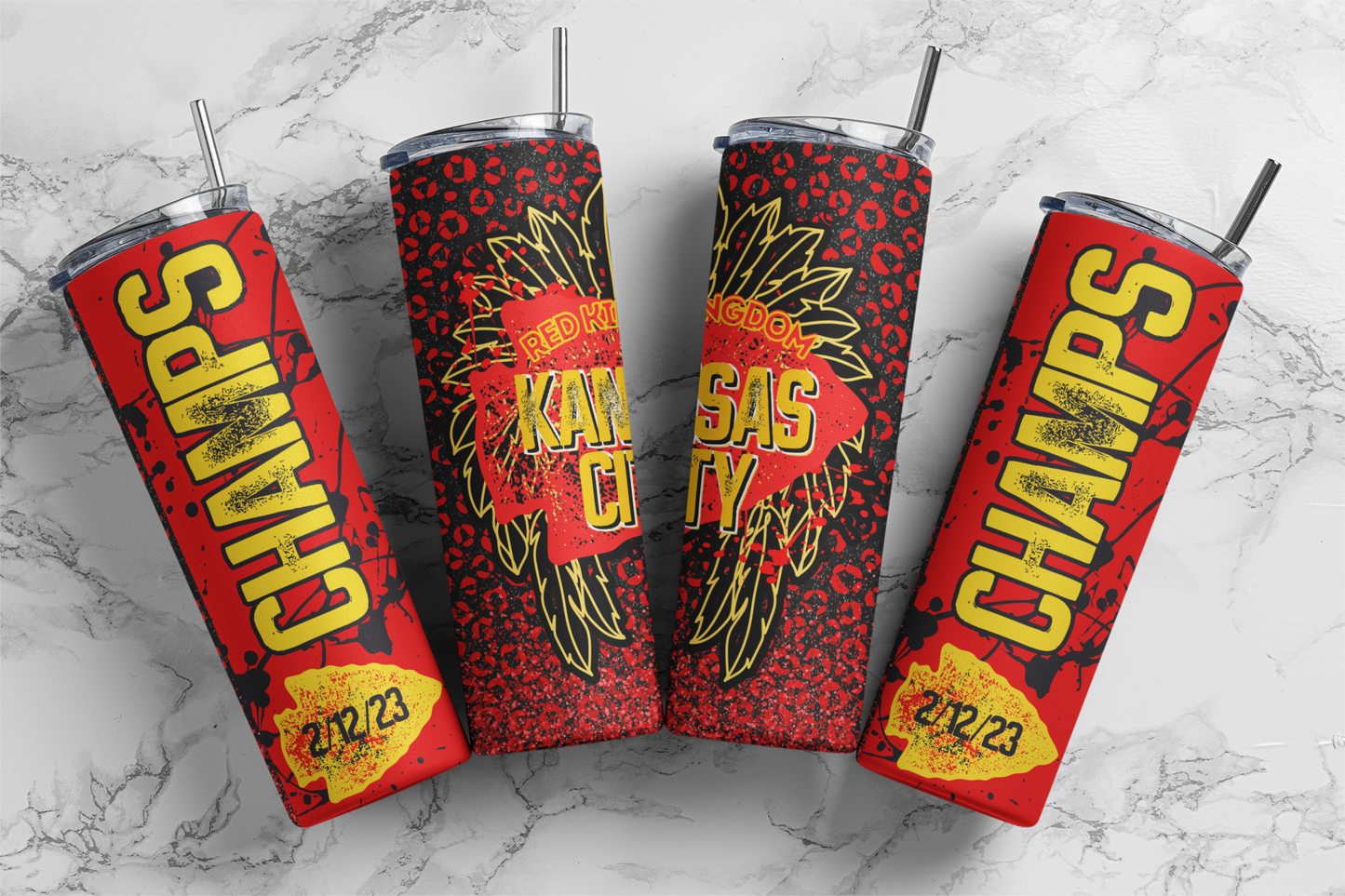 KC Champs Leopard - Digital Tumbler PNG