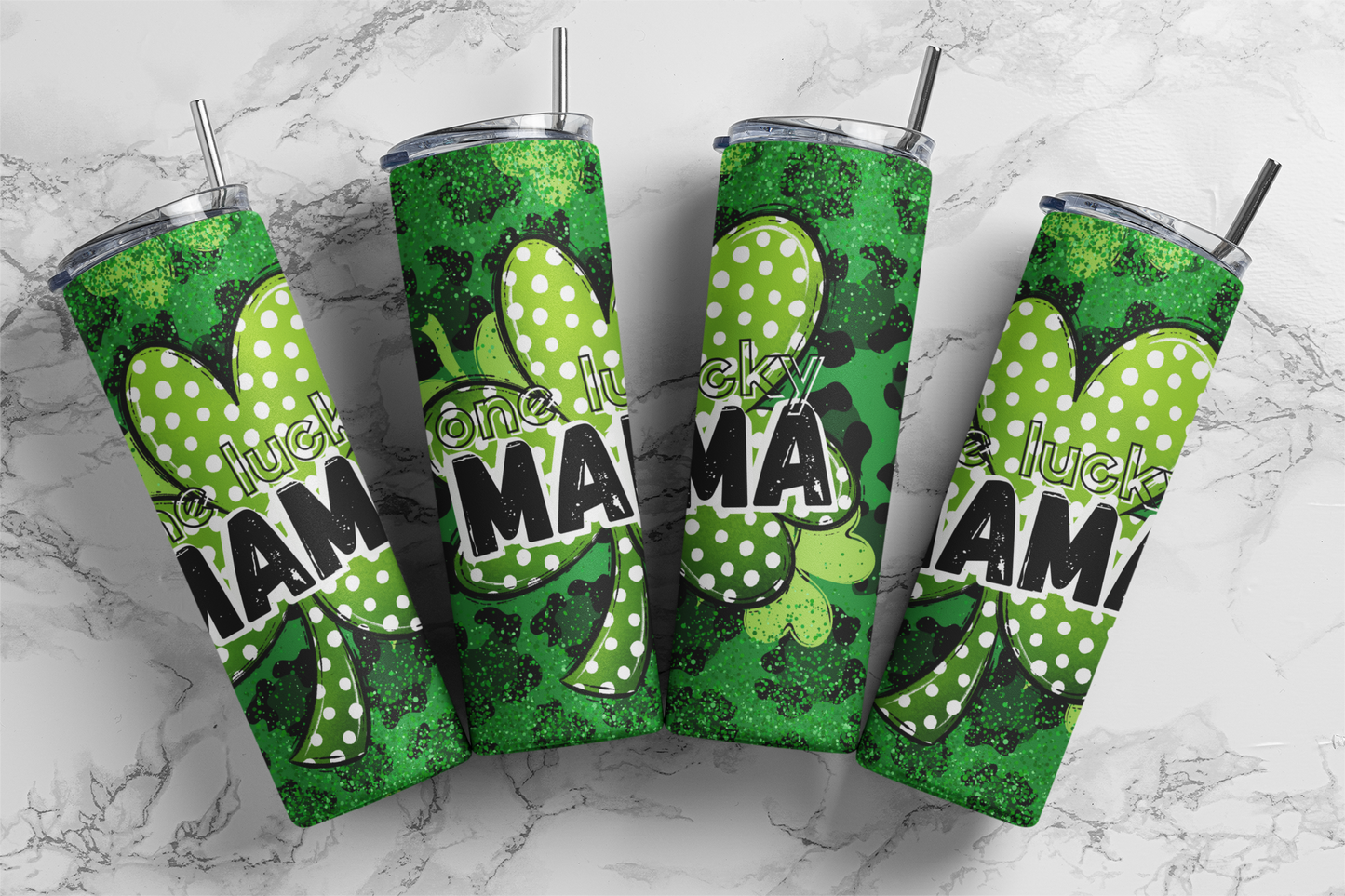 One Lucky Mama Shamrock - Digital Tumbler PNG