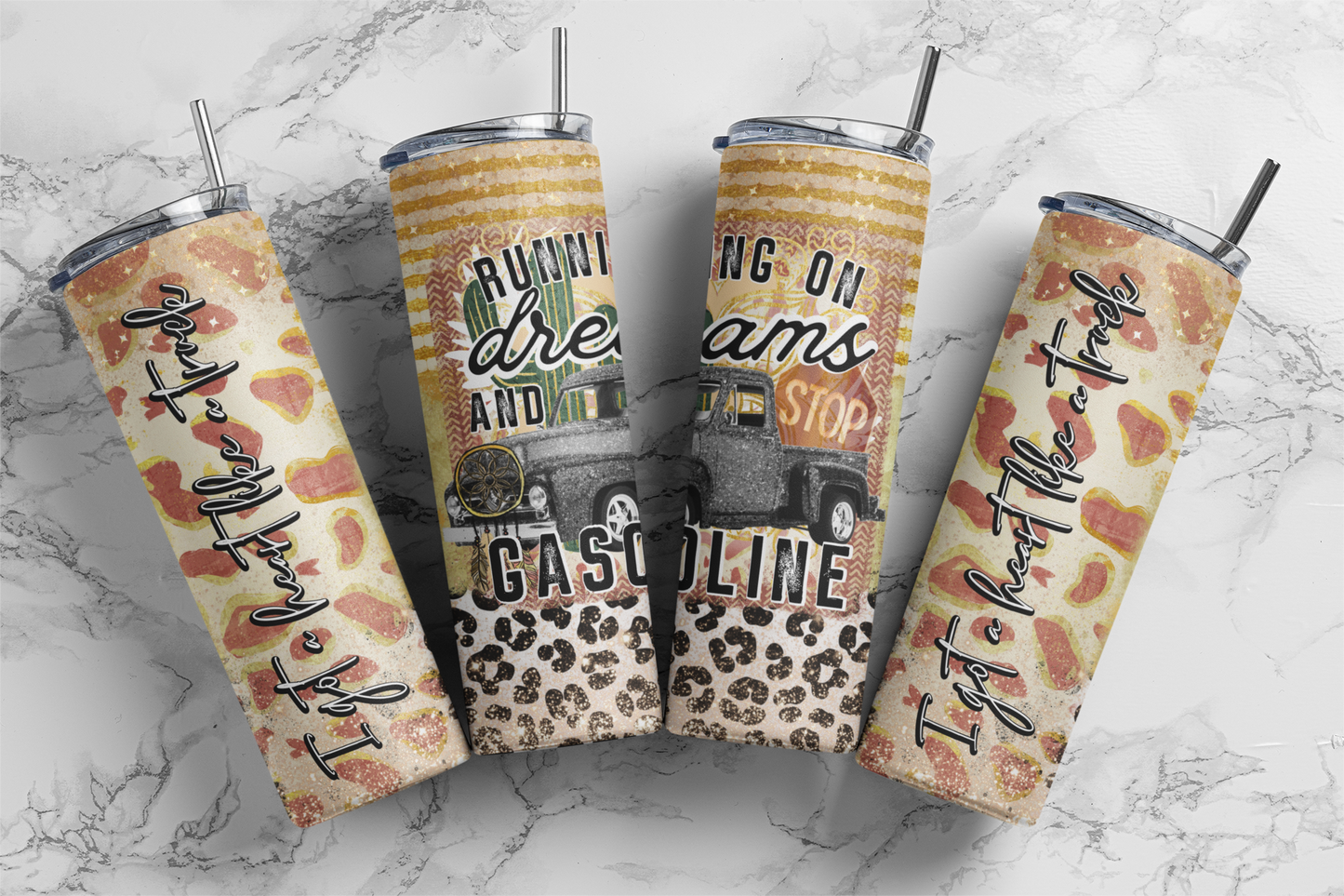 Running On Dreams And Gasoline - Digital Tumbler PNG