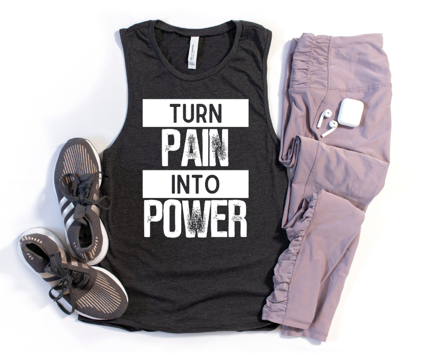 Turn Pain Into Power (Black and White Files) - PNG