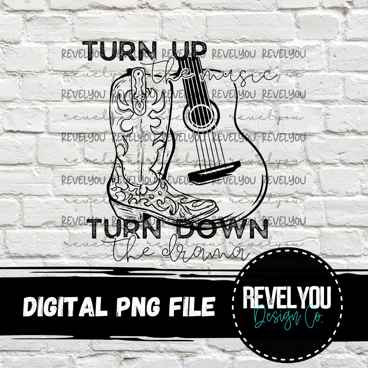 Turn Up The Music, Turn Down The Drama - PNG