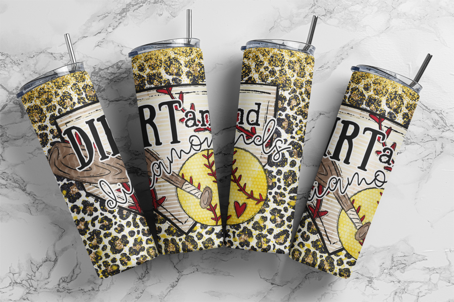 Dirt And Diamonds Softball - Digital Tumbler PNG