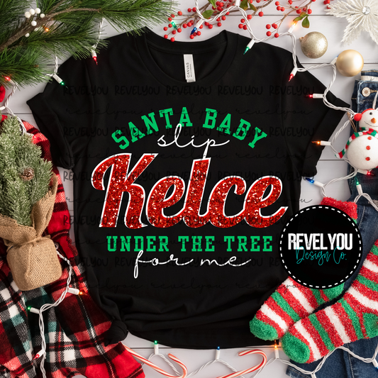 Santa Baby Kelce Green/Red - PNG