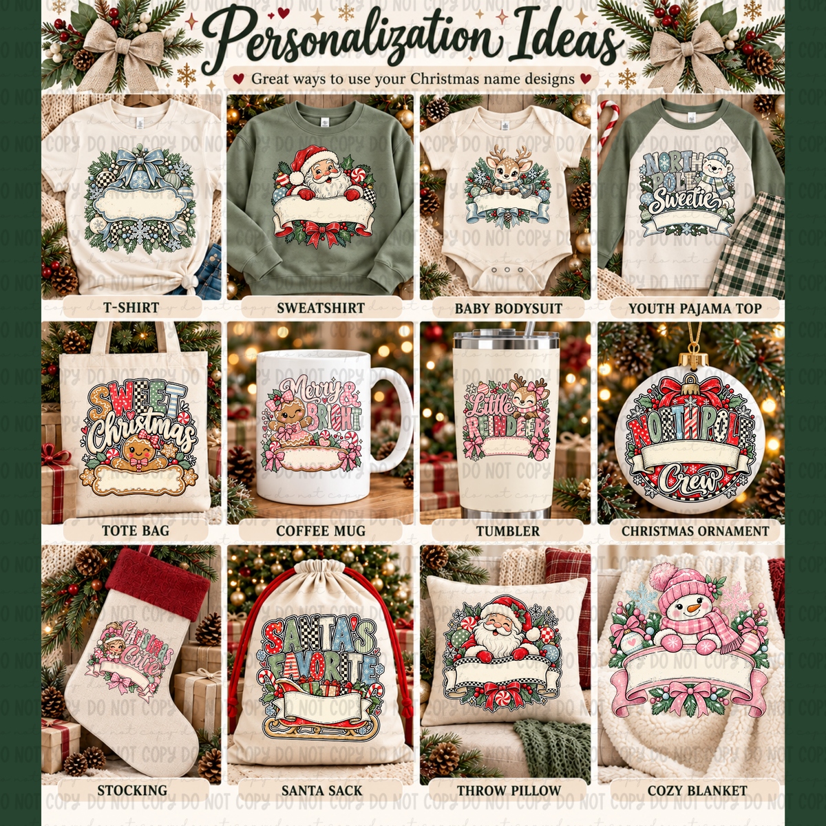 Christmas Personalization Bundle - PNGS