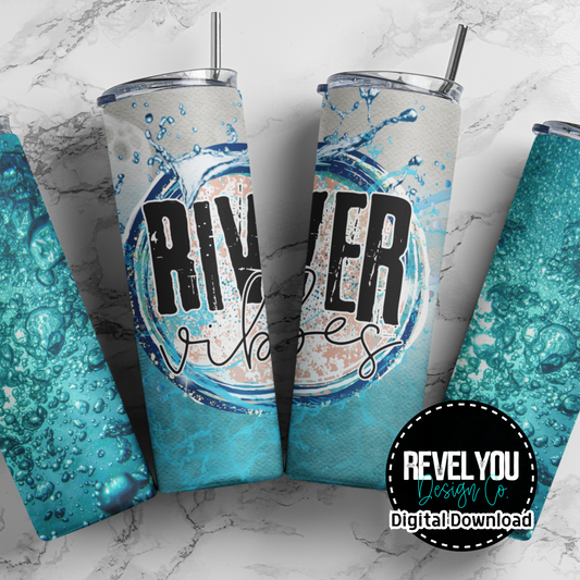 River Vibes Bubbles - Digital Tumbler PNG
