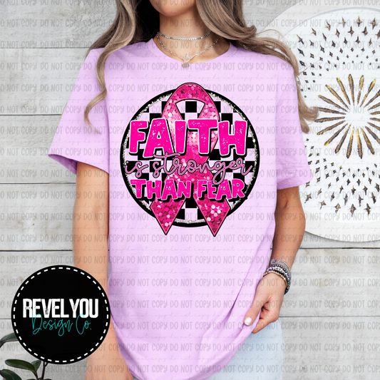 Faith Is Stronger Than Fear Pink - PNG