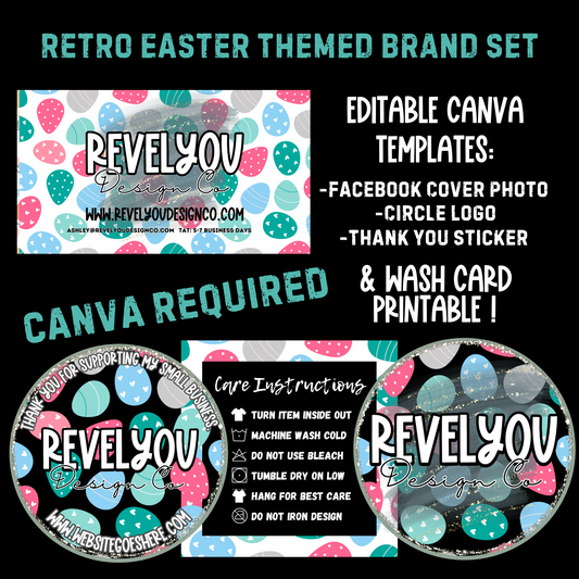 Retro Easter Brand Set - Canva Template