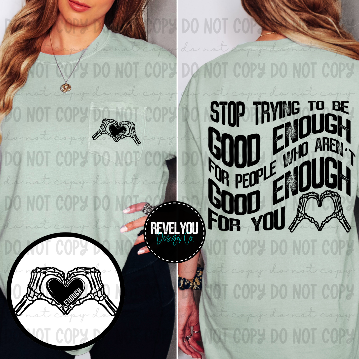 Stop Trying To Be Good Enough *Black and White Set* - PNG