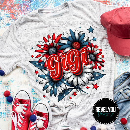 Patriotic Floral Gigi - PNG
