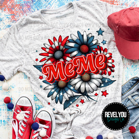 Patriotic Floral Meme - PNG