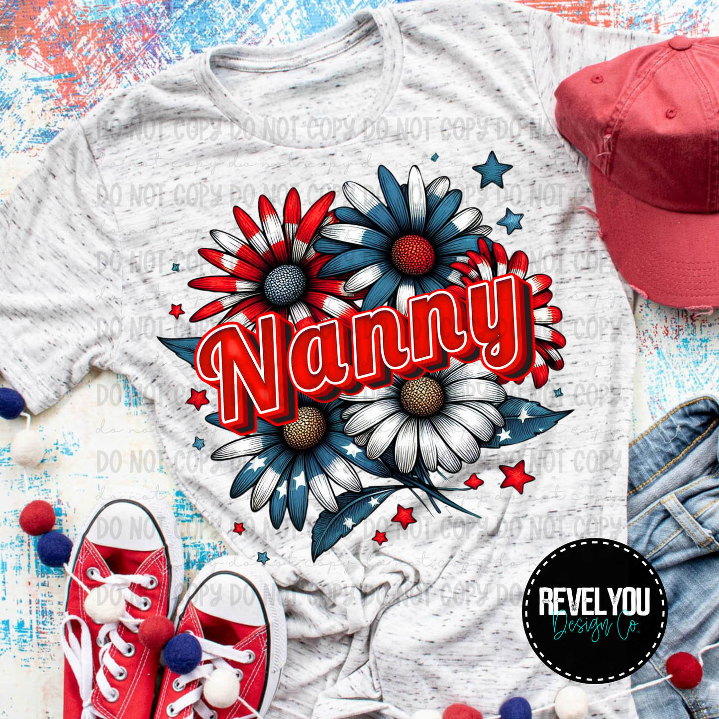 Patriotic Floral Nanny - PNG