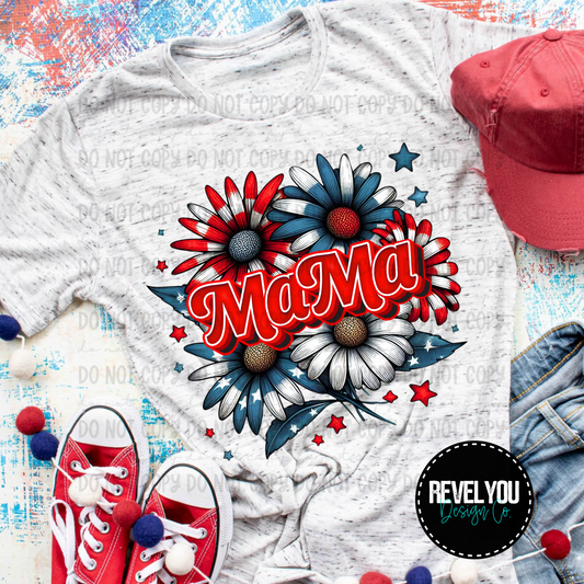 Patriotic Floral Mama - PNG
