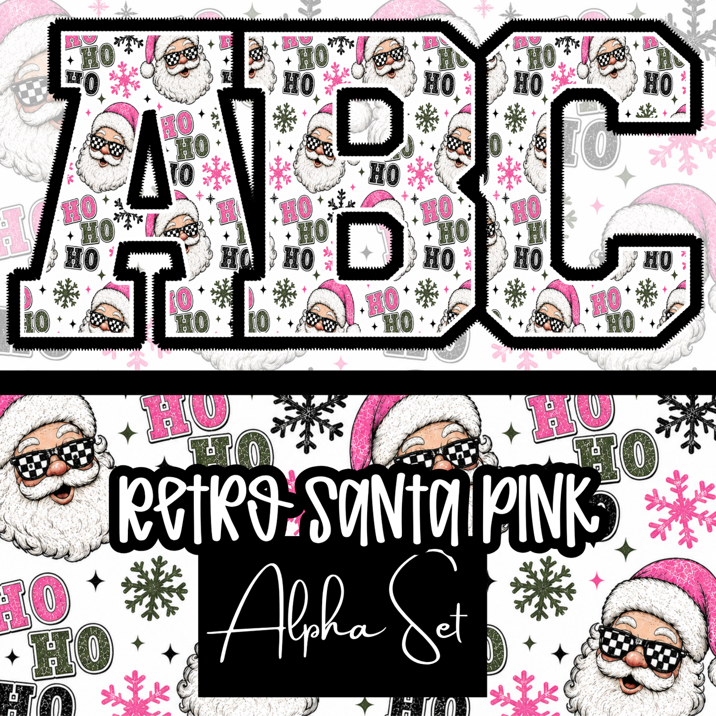 Retro Santa Pink Alpha Set