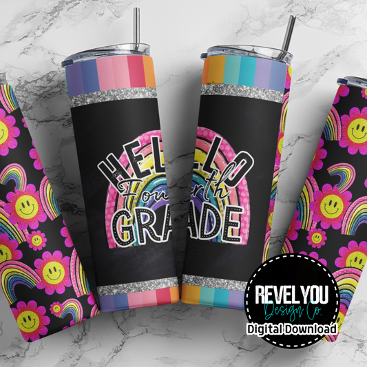 Hello Fourth Grade - Digital Tumbler PNG