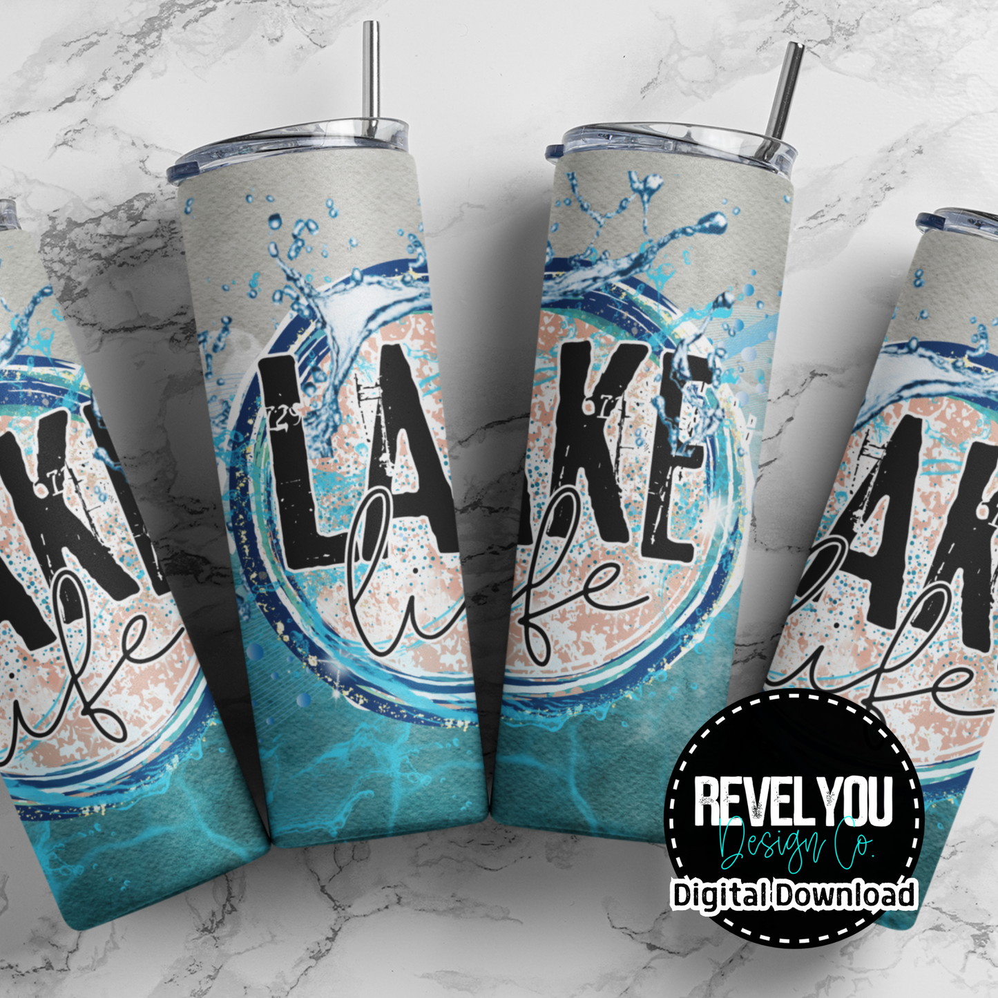 Lake Life Bubbles - Digital Tumbler PNG